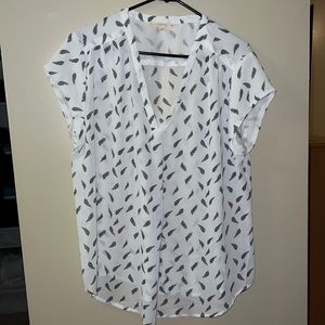 White feather sheer blouse - Fun 2 Fun- size XXL